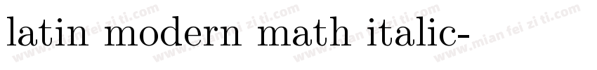 latin modern math italic字体转换
